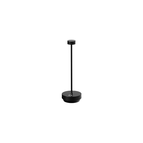 Blomus Mobile LED Leuchte -TURAS- | Mobile Akku Tischlampe aus Aluminium | Farbe Schwarz | Ø7 x 23H cm | 3 Lichtfarben | Dimmbar per Touch | IP65 von Blomus