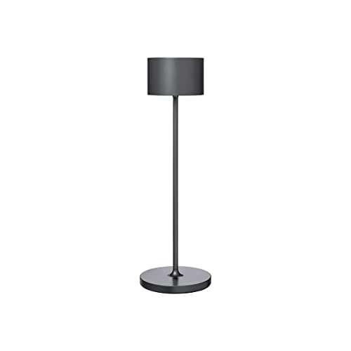 Blomus Mobile LED-Tischleuchte -FAROL- Akku Tischlampe Dimmbar Wiederaufladbar Kabellos (Gunmetal) von Blomus