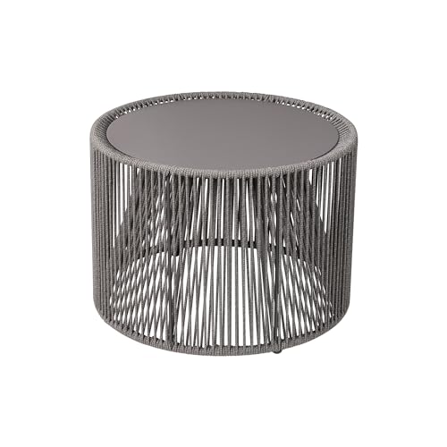 Blomus Outdoor Beistelltisch -Rope- Runder Tisch aus hochwertigen und robusten Seilen Farbe Coal 50x37cm (M) von Blomus