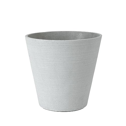 Blomus Vase -COLUNA- Blumenvase aus PolyStone Hellgrau Pflanzgefäß H 24,5cm Ø 26 cm von Blomus