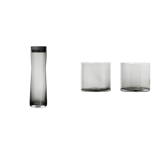 Blomus -SPLASH- Wasserkaraffe aus Rauchglas, rauch/dunkelgrau & 63915 MERA Trinkgläser, Glas, 200 ml von Blomus