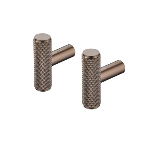 Blomus Set 2 Wandhaken lang -ROF- | Garderobenhaken aus Metall | Farbe Burned Metal | 4x3 cm | Handtuchhaken von Blomus