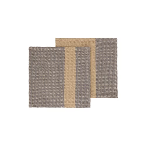 Blomus Spültücher 2er Set -GANO- Spültuch aus 100% Baumwolle 25x25cm (Steel Gray/Tan) von Blomus