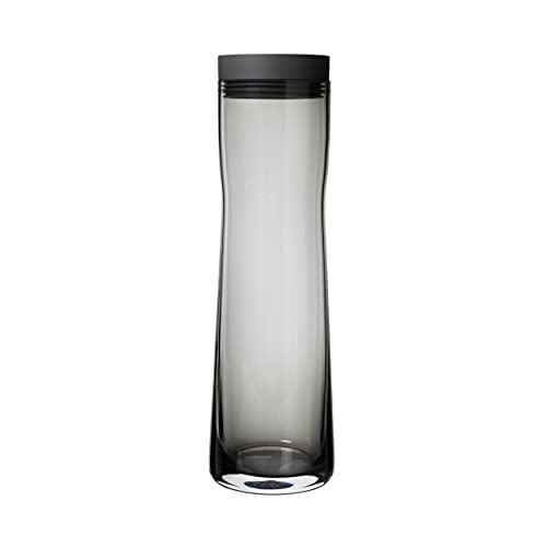 blomus -SPLASH- Wasserkaraffe aus Rauchglas, rauch/dunkelgrau,1Liter Fassungsvermögen, Silikon/Edelstahldeckel, einfache Handhabung (H / B / T: 29,5 x 9 x 9 cm, 63807) von Blomus