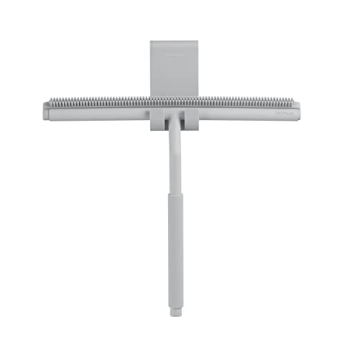blomus Duschabzieher -LAVEA- | Farbe Micro Chip | 22L x 26B cm | Duschwischer Grau | Fensterabzieher aus Silikon mit Metall-Kern für Dusche, Badezimmer, Spiegel, Glas-Reinigung, Fliesen von Blomus