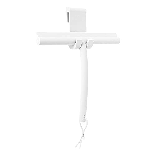 blomus Duschabzieher -VIPO- Duschwischer mit Halterung 24 cm breit Abzieher aus Silikon für Dusche, Badezimmer Fensterabzieher Scheibenabzieher Weiß von Blomus
