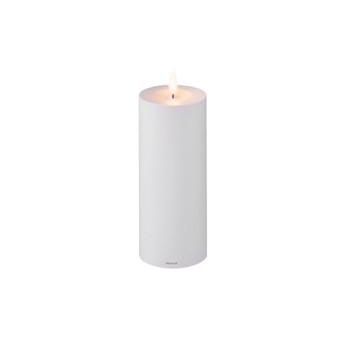 blomus LED Kerze -NOCA- Batteriebetriebene Stumpenkerze mit Timerfunktion, Outdoor, Spritzwassergeschützt (Micro Chip, XL) von Blomus