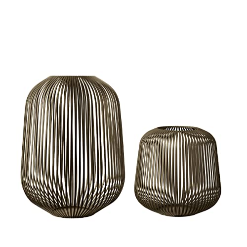 blomus Laterne Lito 2er Set | Burned Metal | Größe M und L | 28L x 28B x 27H cm | 33L x 33B x 45H cm | Kerzenhalter Burned Metal | Windlicht aus Edelstahl | Laterne Deko | Indoor Windlicht von Blomus