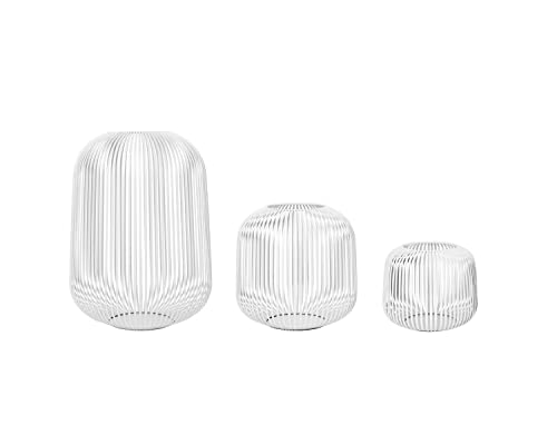 blomus Laterne -LITO- 3er Set Windlicht aus hochwertigen Stahlstreben, wunderschöne Lichteffekte (White) von Blomus