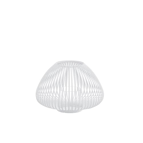 blomus Laterne -LYVA- | Weiß | Größe S | 25Ø x 17H cm | Kerzenhalter Weiß | Windlicht aus Stahl inkl. Glaszylinder | Laterne Deko | Indoor Windlicht von Blomus