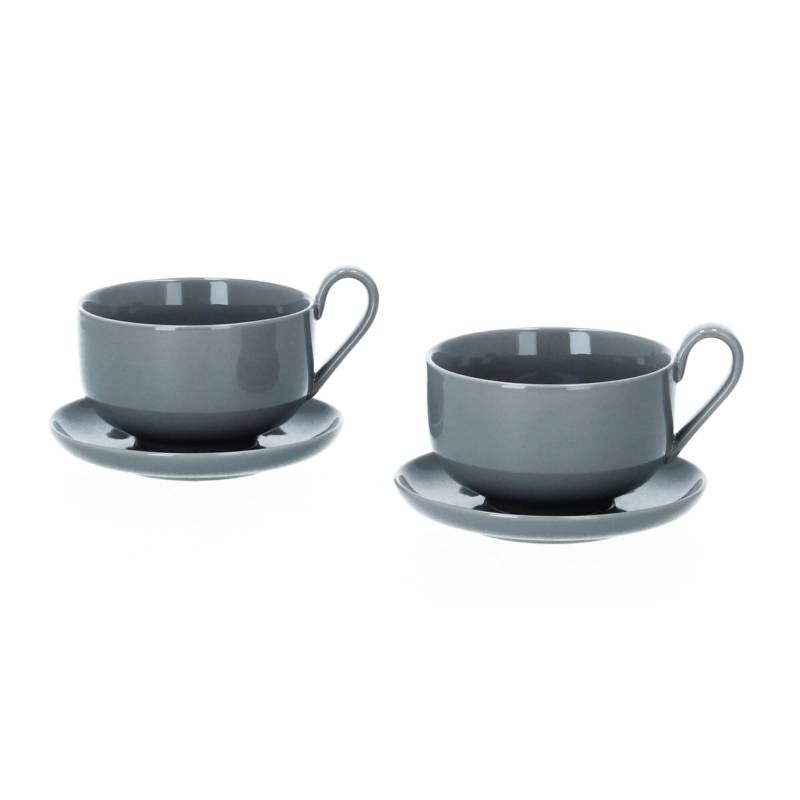 blomus RO 2 Teetassen mit Untertasse 230 ml Porzellan sharkskin von Blomus GmbH