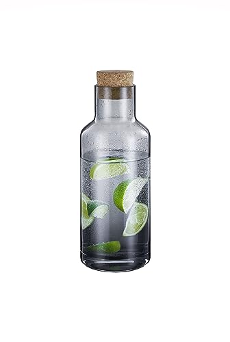 blomus Wasserkaraffe -HYDRA- Glaskaraffe 1 Liter mit Korkdeckel Farbe Smoke von Blomus