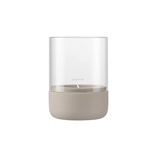 blomus Windlicht -Calma- | Kerzenhalter aus hochwertigem Beton und Glas | Farbe Fungi | Größe S | 10L x 10B x 14H cm | Indoor | exkl. Kerze von Blomus