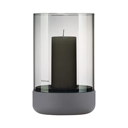 blomus Windlicht -Calma- | Kerzenhalter aus hochwertigem Beton und Smoke Glas | Farbe Steel Gray | Größe M | 12L x 12B x 20H cm | Indoor | exkl. Kerze blomus Windlicht -Calma- | Kerzenhalter aus hochwertigem Beton und Smoke Glas | Farbe Steel Gray | Größe M | 12L x 12B x 20H cm | Indoor | exkl. Kerze von Blomus