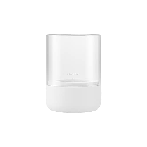 blomus Windlicht -Calma- | Kerzenhalter aus hochwertigem Beton und Glas | Farbe Lily White | Größe S | 10L x 10B x 14H cm | Indoor | exkl. Kerze von Blomus