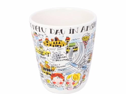Blond Amsterdam City Collection – Teetasse Amsterdam 0,35L – Illustrationen der Stadt – Geschenk für Holland-Fans von Blond Amsterdam