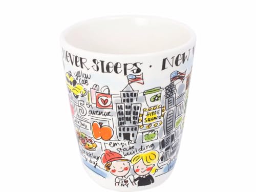 Blond Amsterdam City Collection – Teetasse New York 0,35L – Illustrierte Karte – Geschenk für Reiseliebhaber – Hochwertige Keramik von Blond Amsterdam