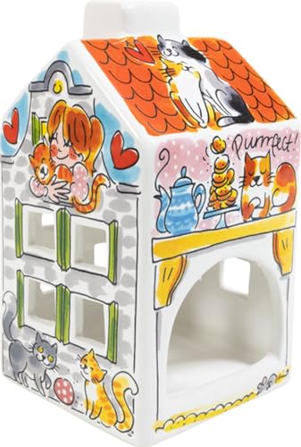 Teelichthalter Katzenhaus – Blond Amsterdam – Cat Lover – Keramik – Geschenkidee für Katzenfreunde – Deko mit Licht – Home is Where My cat is von Blond Amsterdam