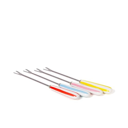 Blond Amsterdam Mini-Fonduegabeln Set – 4-teilig – Love Design – Geschenkidee für Paare – Edelstahl & Keramik von Blond Amsterdam