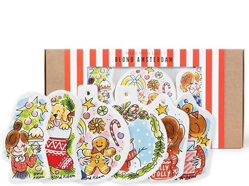 Set aus 6 Weihnachtsanhängern – Handgemachte Deko mit Goldfaden – Geschenkbox inklusive – Blond Amsterdam von Blond Amsterdam