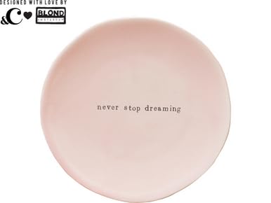 Blond Amsterdam Rosa Mini-Teller aus Steingut – Never Stop Dreaming – Petit Four – Chantal Janzen &C Kollektion – Geschenkidee – Pastellfarben von Blond Amsterdam