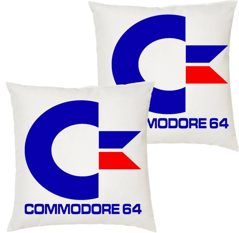 Blondie & Brownie Dekokissen Commodore 64 Konsole Amige Super Retro mit Füllung von Blondie & Brownie