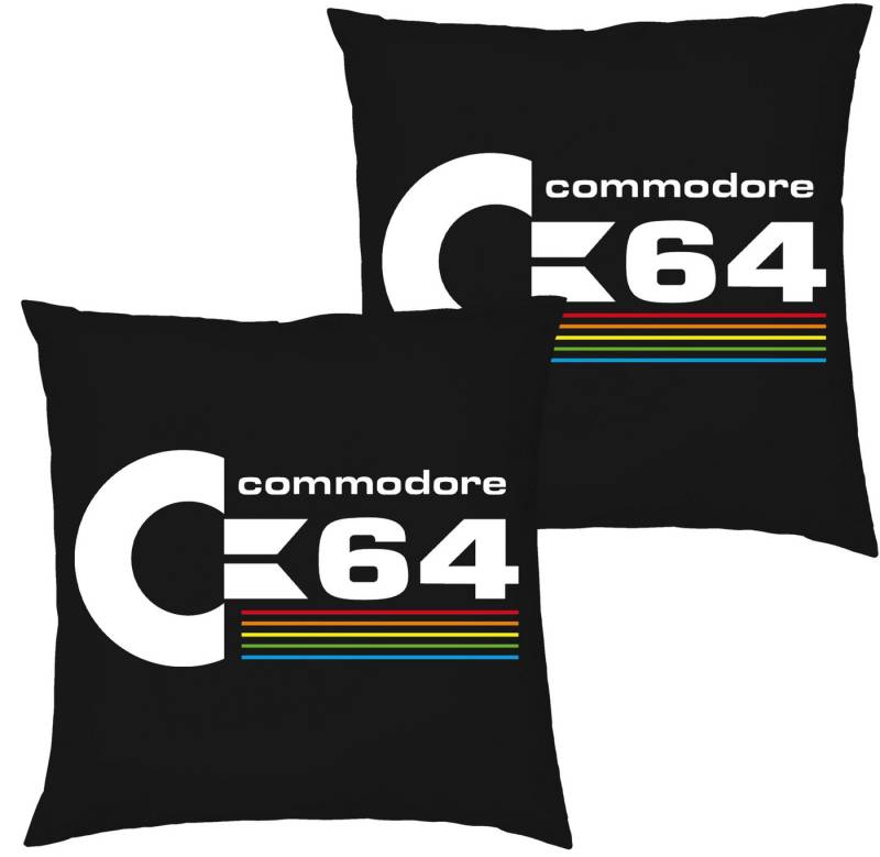 Blondie & Brownie Dekokissen Commodore 64 Konsole Amige Super Retro mit Füllung von Blondie & Brownie