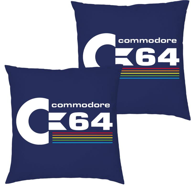 Blondie & Brownie Dekokissen Commodore 64 Konsole Amige Super Retro mit Füllung von Blondie & Brownie
