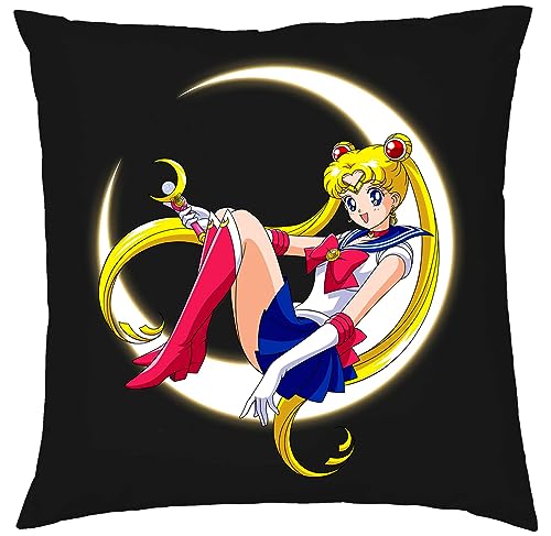 Blondie & Brownie Dekokissen Sailor Moon, einzeln, Schwarz von Blondie & Brownie