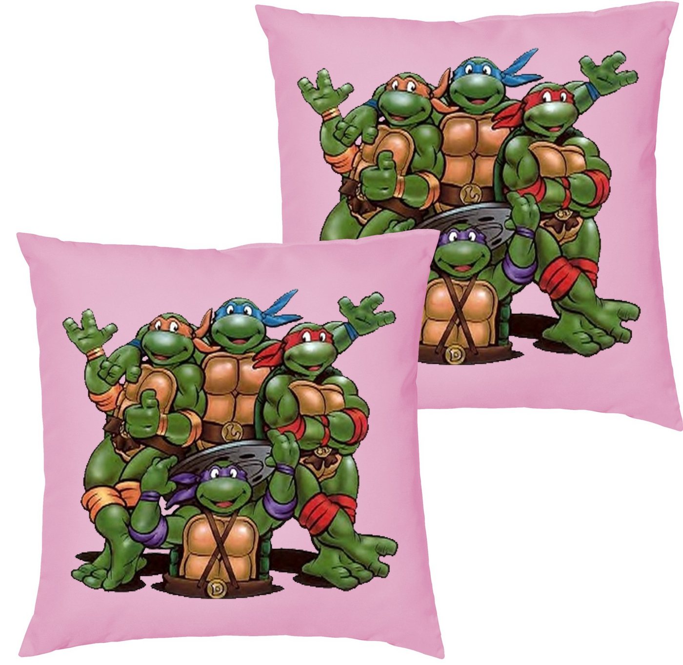 Blondie & Brownie Dekokissen Turtles Ninja Schildkröten Team Pizza Kissen mit Füllung von Blondie & Brownie