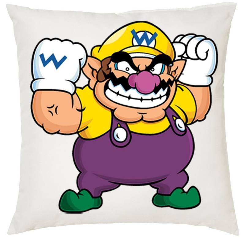 Blondie & Brownie Dekokissen Wario Mario Yoshi Luigi Super Gamer Super Retro Gaming Konsole, Kissen mit Füllung von Blondie & Brownie