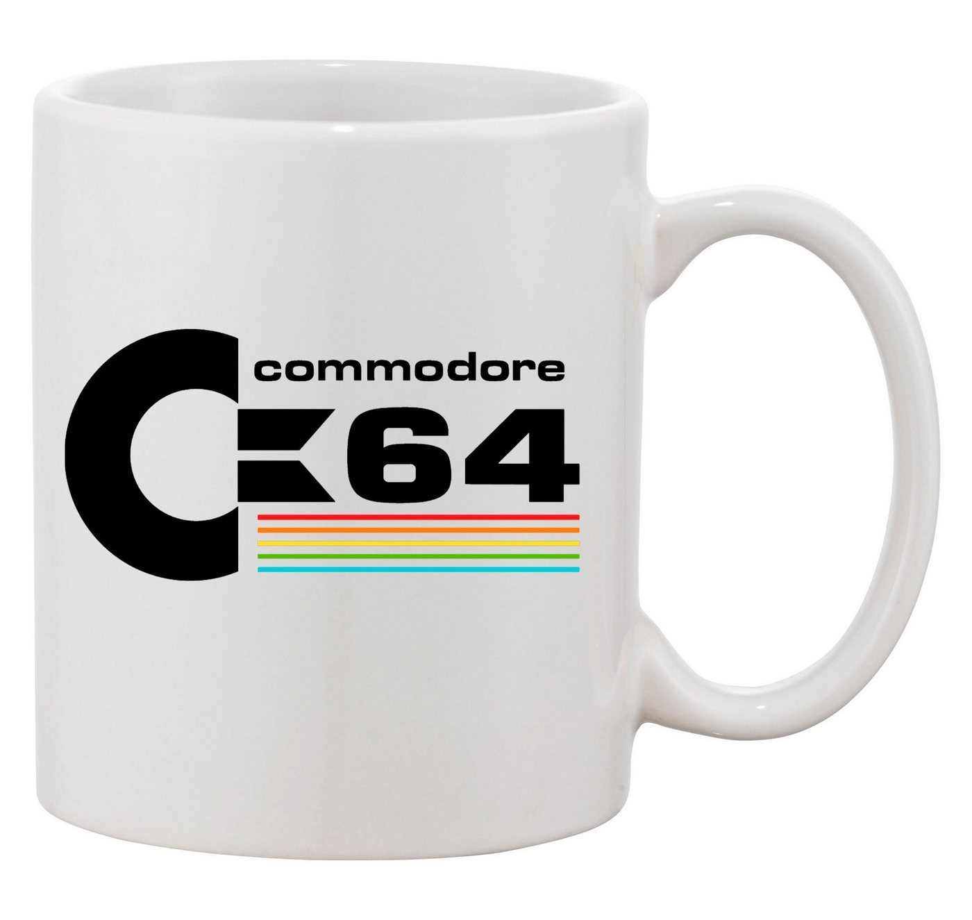 Blondie & Brownie Tasse Commodore 64 Konsole Amige Super Retro in Schwarz und weiß, Keramik von Blondie & Brownie