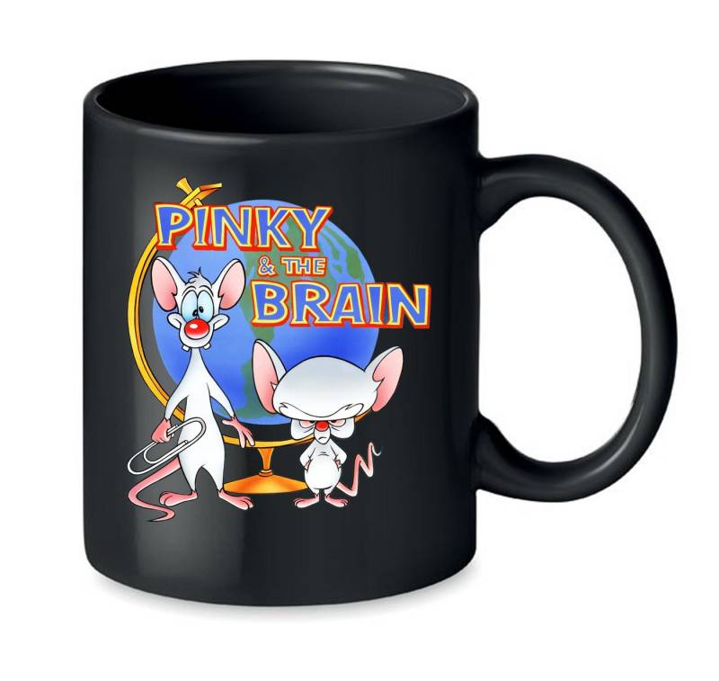 Blondie & Brownie Tasse Pinky and the Brain Comic Cartoon Weltherrschaft, Keramik, Spühlmaschinenfest von Blondie & Brownie