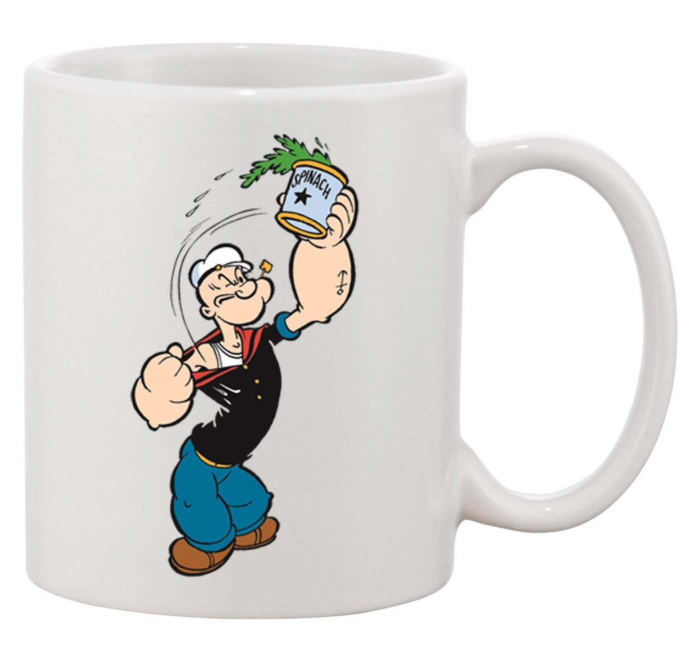 Blondie & Brownie Tasse Popeye Spinat Comic Sailorman Seemann Schiff Anker, Keramik, Spülmaschinenfest von Blondie & Brownie