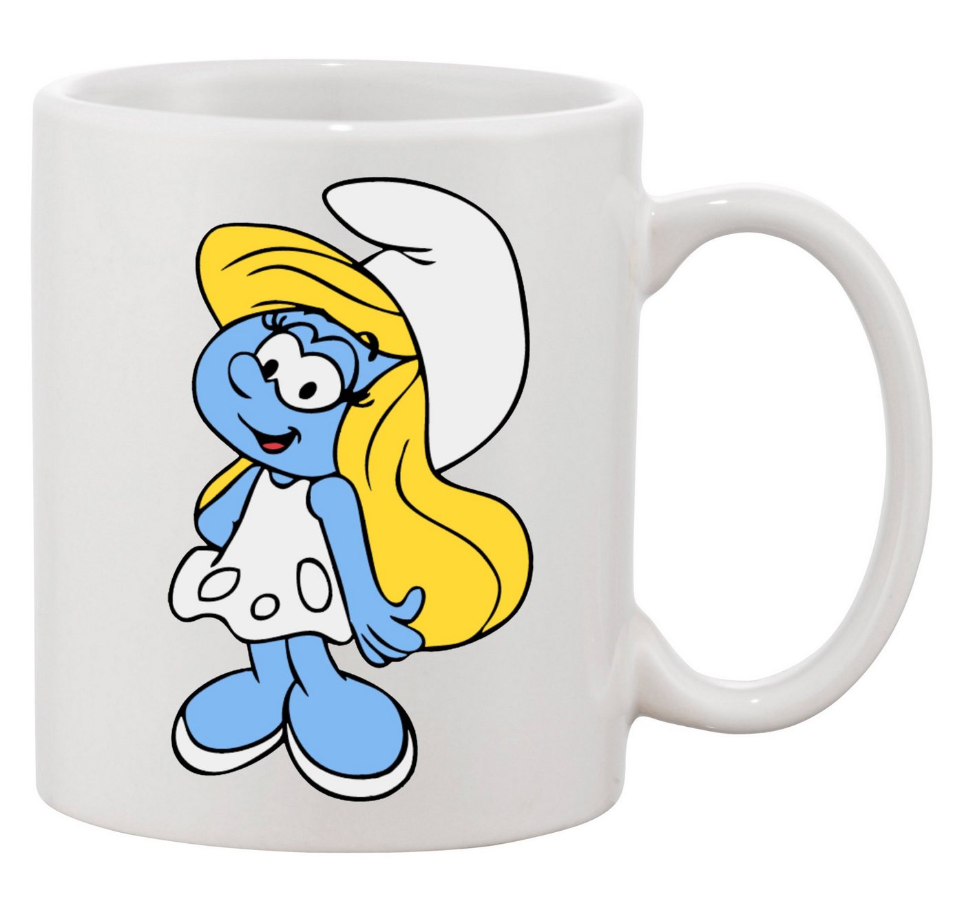 Blondie & Brownie Tasse Schlumpfine Schlumpf Schlumpfhausen Papa Schlumpf Smurf, Keramik von Blondie & Brownie