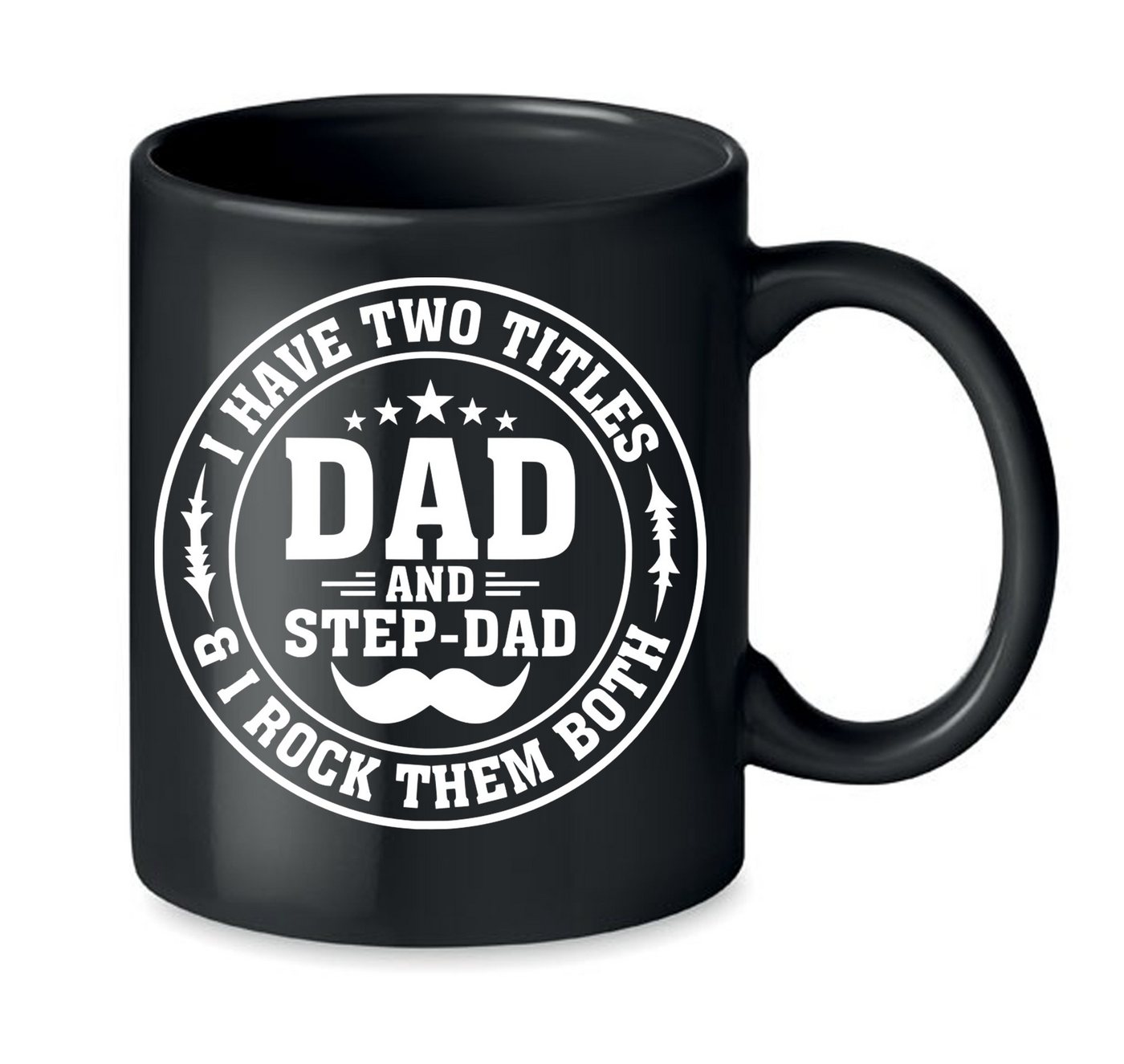Blondie & Brownie Tasse Stapdad Dad Logo Print Stiefvater Vater Papa Tag in Schwarz und Weiß, Keramik, Spühlmaschinenfest Blondie & Brownie Tasse Stapdad Dad Logo Print Stiefvater Vater Papa Tag in Schwarz und Weiß, Keramik, Spühlmaschinenfest von Blondie & Brownie