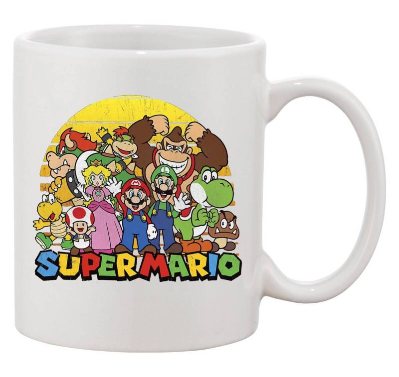 Blondie & Brownie Tasse Super Mario Sun Retro Mario Yoshi Luigi Gamer Konsole, Keramik von Blondie & Brownie