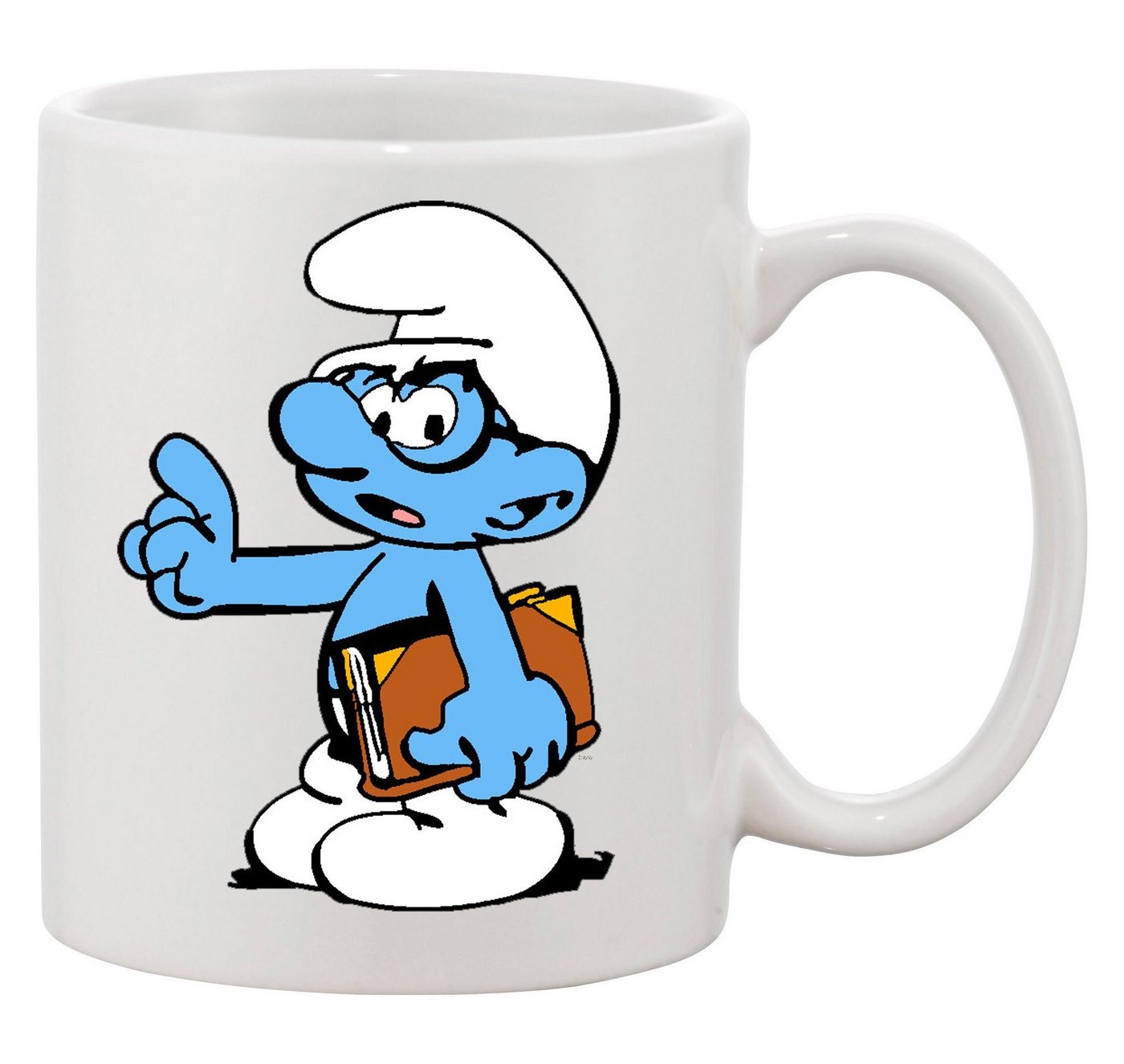 Blondie & Brownie Tasse Tasse Schlaubi Schlumpf Buch Schlumpfhausen Smurf Schlumpfine, Keramik von Blondie & Brownie