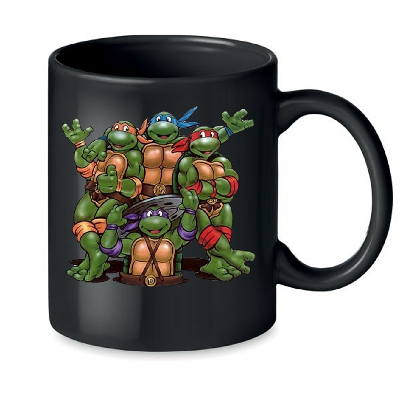 Blondie & Brownie Tasse Turtles Schildkröten Ninja Cartoon Retro Nerd, Keramik von Blondie & Brownie