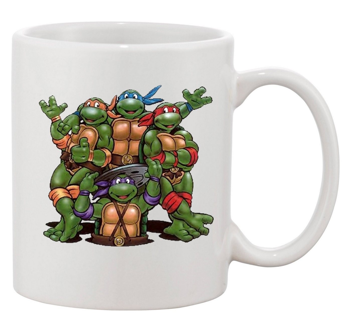 Blondie & Brownie Tasse Turtles Schildkröten Ninja Cartoon Retro Nerd, Keramik von Blondie & Brownie