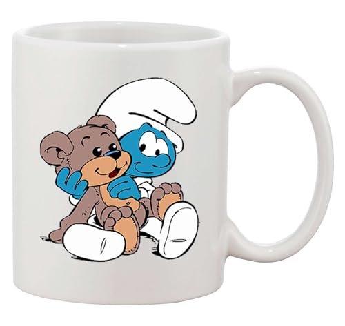 Tasse Baby Schlumpf Logo Print Weiß von Blondie & Brownie