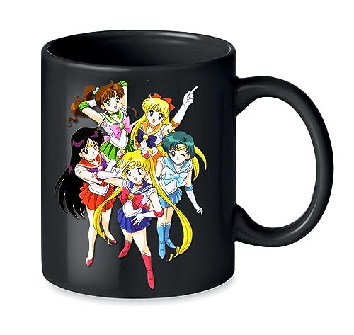 Tasse Sailor Moon Friends Logo Print Schwarz von Blondie & Brownie