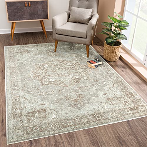 Bloom Rugs Waschbarer, rutschfester Teppich für Wohnzimmer, Schlafzimmer, Esszimmer und Küche, 152 x 200 cm, Beige/Grau, genaue Größe: 152 x 200 cm Bloom Rugs Waschbarer, rutschfester Teppich für Wohnzimmer, Schlafzimmer, Esszimmer und Küche, 152 x 200 cm, Beige/Grau, genaue Größe: 152 x 200 cm von Bloom Rugs