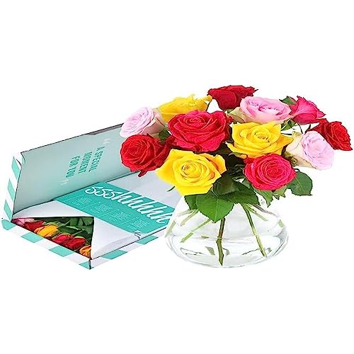 BloomPost Gemischte Rosen – Geschenk im Briefkasten – Lieferung frischer Blumen – Blumenstrauß perfekt für Valentinstag, Geburtstage, Jubiläen und Dankeschön-Geschenke von BloomPost