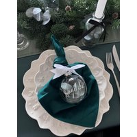 Premium Weihnachtskugel/8cm /Glaskugel Eukalyptus Personalisiert Ruscus von BloomenkindDe