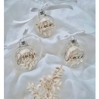 Premium Weihnachtskugel/Personalisiert Ruscus Trockenblumen Glaskugel Advent von BloomenkindDe