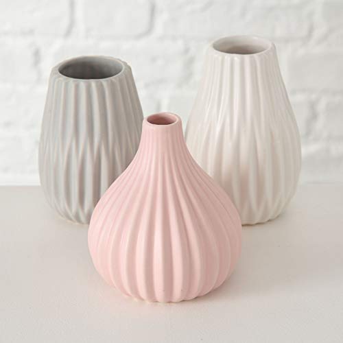 Bloominghome Vase 3er Set Keramik weiß/grau/rosa H11-13 cm Bloominghome Vase 3er Set Keramik weiß/grau/rosa H11-13 cm von Bloominghome