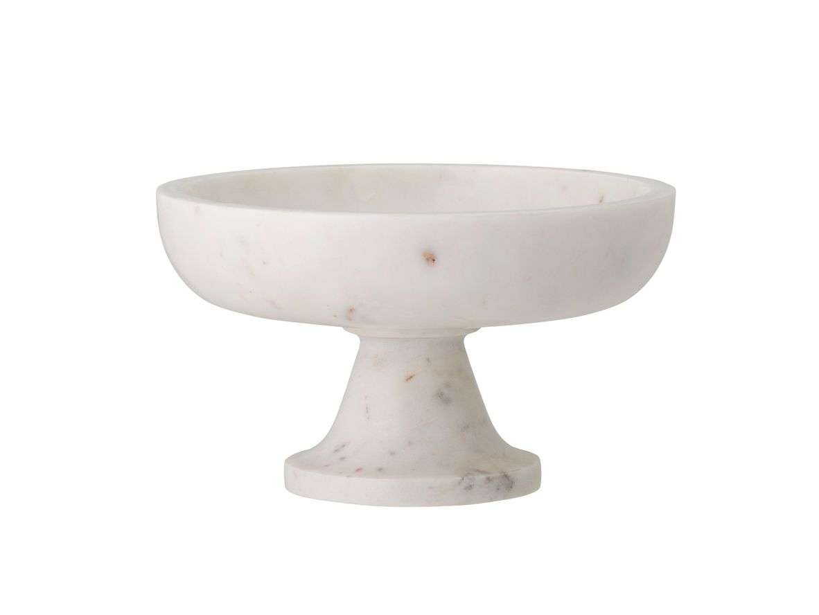 Bloomingville - Eris Pedestal Bowl White Marble Bloomingville von Bloomingville