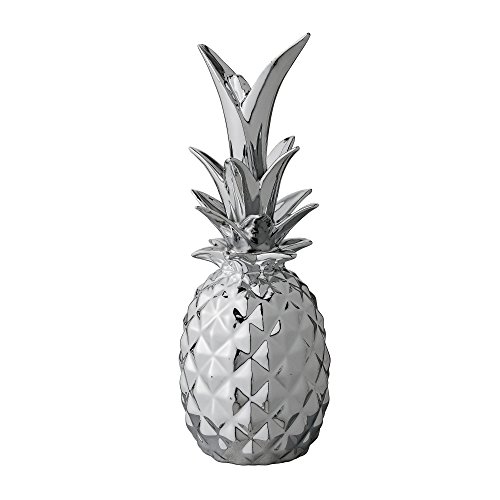 Bloomingville Deko Ananas Home Decor Deko Dekoration Ø 9 x H 24 cm, Silber, Keramik von Bloomingville