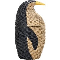 Bloomingville - Aufbewahrungskorb Pinguin, Ø 37 x H 69 cm, natur / schwarz von Bloomingville
